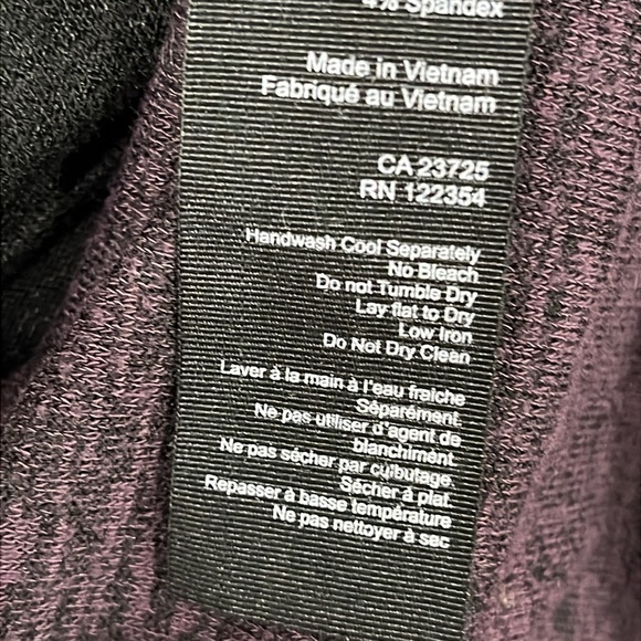 Wilfred Free Cut out front Long Sleeve Top In Black and Heathered Purple size L - Picture 9 of 9